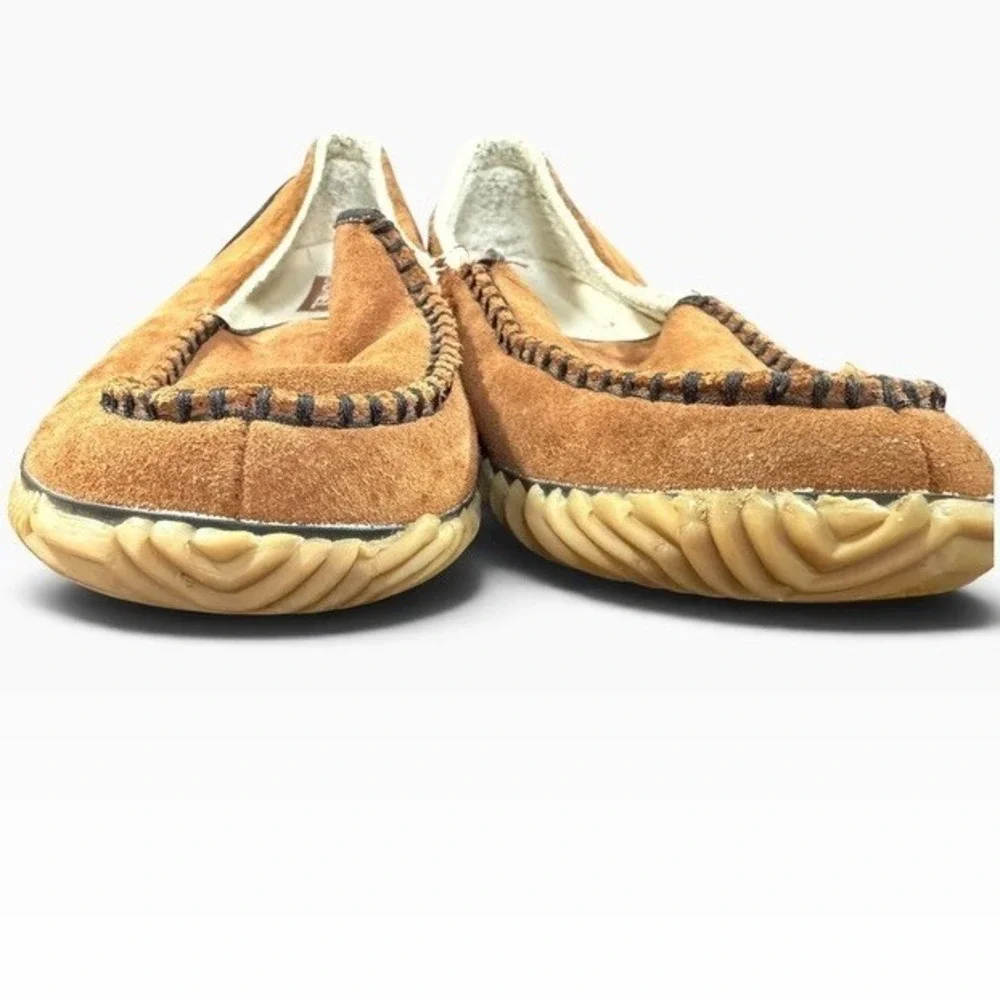 Sorel Mens Nakiska Suede Slippers British Tan Faux Fur Moccasins NM2025-242 9